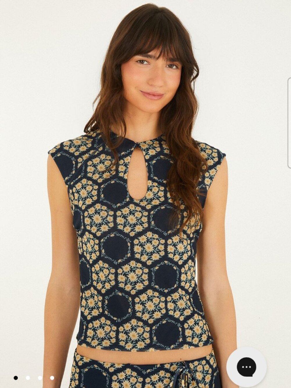 NWT L Farm Rio farm club tulle blouse